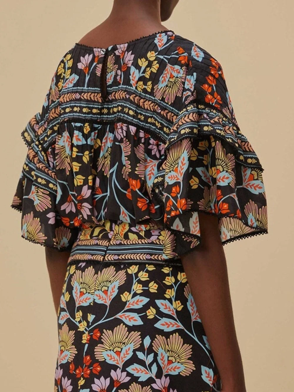 Farm Rio Flowery Black Mini Skirt, Size 25